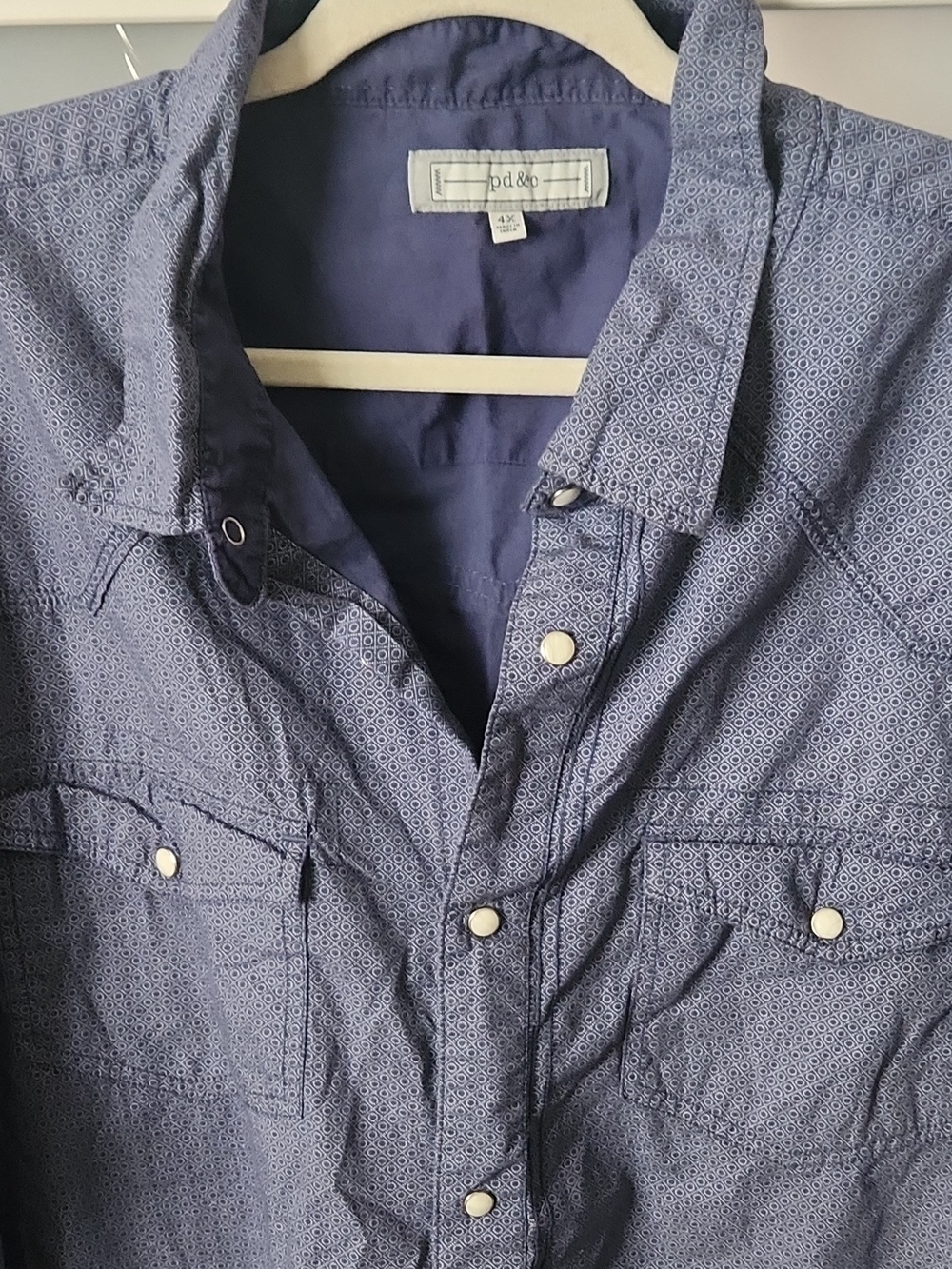 PD&C Men's Blue Micro-Pattern Button-Down Shirt